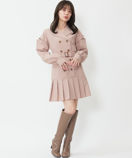 WILLSELECTION ワンピース オープンショルダートレンチ風