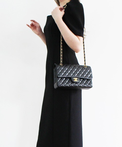 ワンピース パフショルダースクエアネックワンピース