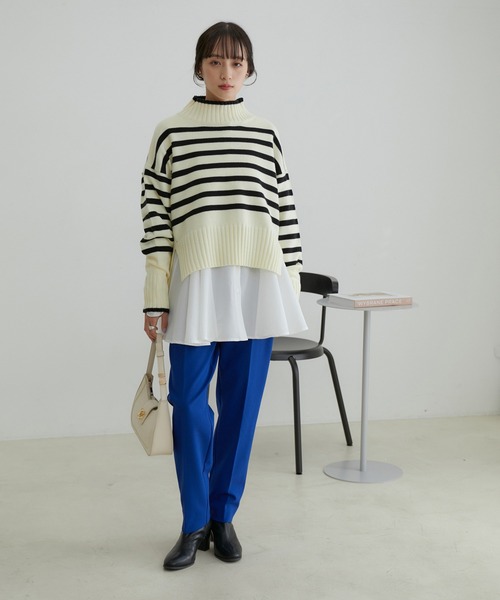 VIS スラックス パンツ 「洗える・防シワ」美HIT裏起毛