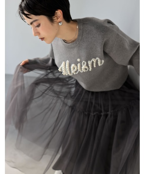 ニット セーター 「2024-25 WINTER COLLECTION」「MEISM by Re:EDIT」「お気に入り数5，000突破！」パールロゴ Re:EDIT ニット セーター 「2024-25 WINTER COLLECTION」「MEISM