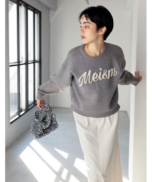 ニット セーター 「2024-25 WINTER COLLECTION」「MEISM by Re:EDIT」「お気に入り数5，000突破！」パールロゴ Re:EDIT ニット セーター 「2024-25 WINTER COLLECTION」「MEISM
