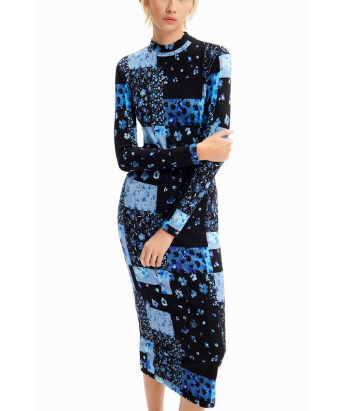 Desigual ワンピース 花柄パッチワークフローラル : ZOZOTOWN