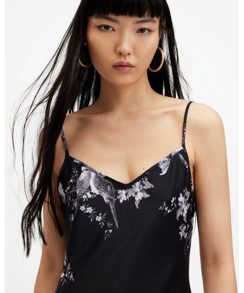 AllSaints/Bryony ミディ丈 スリップワンピース Vネック ALLSAINTS ワンピース BRYONY MAXI SLIP DRESS | マキシ