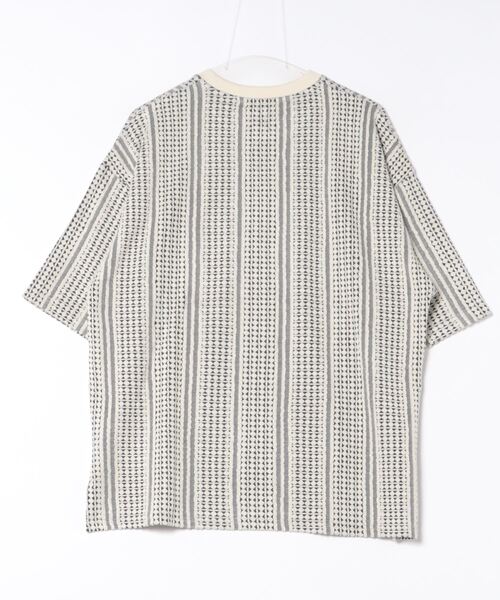 Revo. tシャツ ジオメストライプジャガード半袖Teeシャツ メンズ