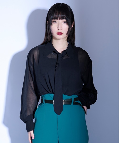 Ellno Loset シャツ ネクタイツキシアーシャツ メンズ