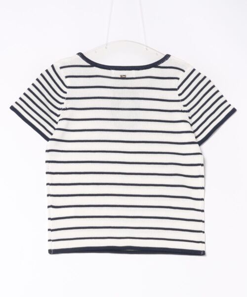 TINA：JOJUN tシャツ 半袖 ボーダーニットプルオーバー