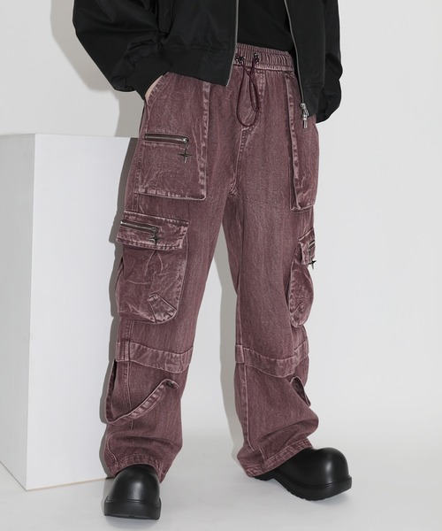 メンズ デニムパンツ ウォッシュデニム しわ加工 ルーズ a1018 0000000018892_WLx2642.jpg