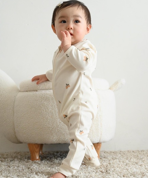 PUPPAPUPO ベビー服 ロンパース ダブルジップ 長袖 カバーオール