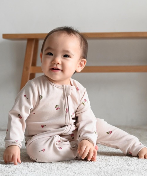 PUPPAPUPO（プッパプーポ） ベビー服 ロンパース ダブルジップ 長袖