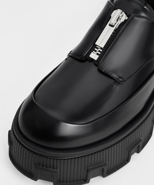 CHARLES & KEITH ジップアップ プラットフォームローファー CHARLES ＆ KEITH ローファー ジップアップ プラットフォーム