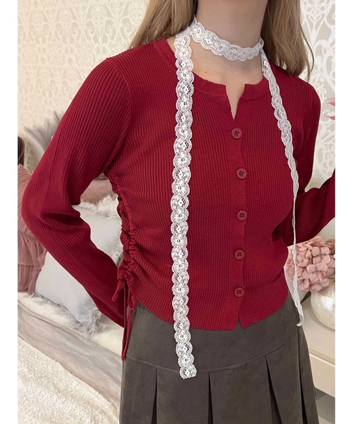 カーディガン 「PHILLY」サイドドロストカーディガン レディース