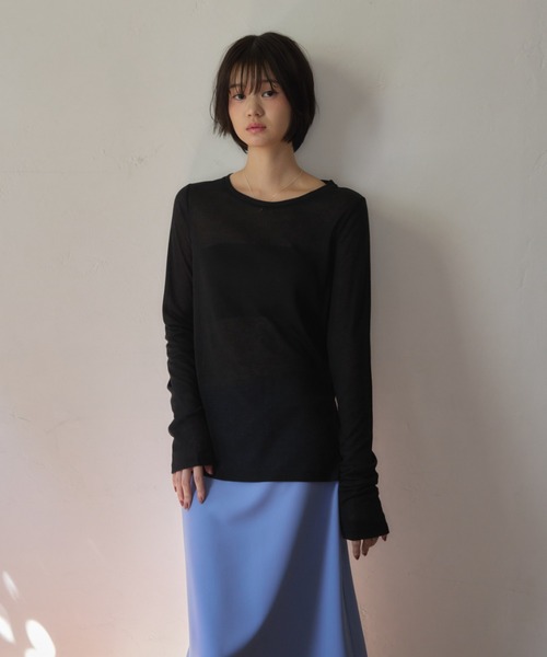 トップス smyon Smyeon tシャツ Sheer long sleeve tops / シアーロングスリーブ