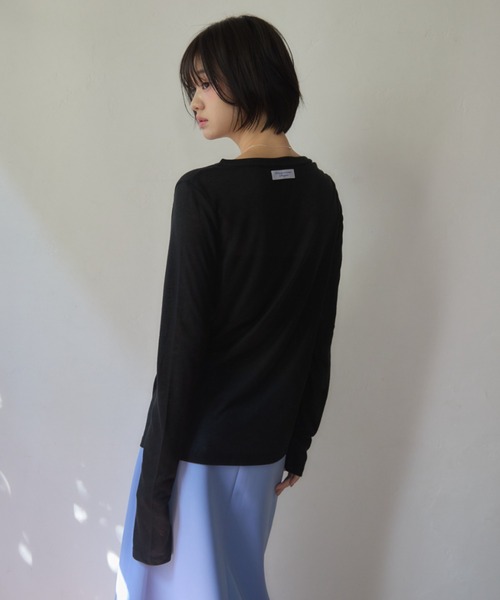 tシャツ GRADATION PATTERN SHEER TOPS レディース GIUNON tシャツ long sheer tops / ロングシアートップス