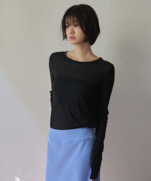 Smyeon tシャツ Sheer long sleeve tops / シアーロングスリーブ