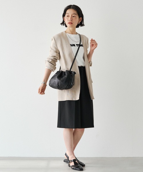 russet(ラシット) ショルダーバッグ美品  - RUZ1051189A0007 黒 ミニバッグ/巾着型 レザー russet（ラシット） ショルダーバッグ バッグ 「軽量310g/休日」レザー