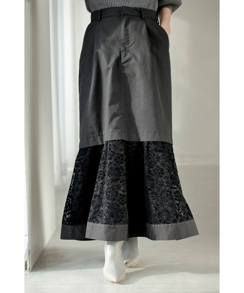 再入荷12月1日 （黒）レース広がるマーメイドラインロングスカート ロングスカート マーメイド レディース ファッション 秋服 冬服 マーメイド レース cawaii fzp00199od S~M対応 ブラック 日常使い おでかけ 休日 キレイめ シンプル ミセス 30代 40代 50代 cawaii スカート （黒）レース広がるマーメイドラインロングスカート