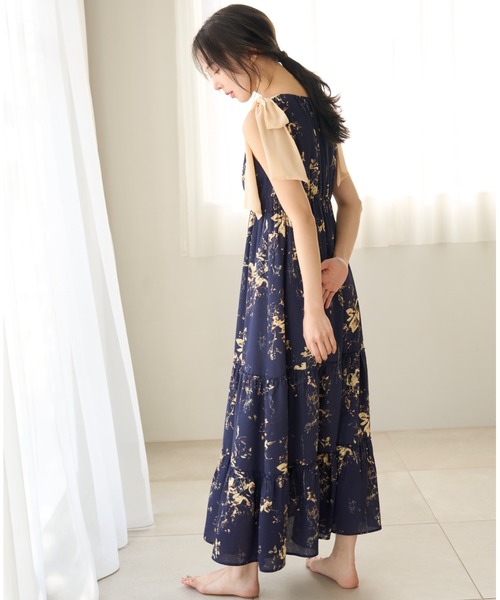 SNIDEL HOME パジャマ ルームウェア ショルダーリボンワンピース