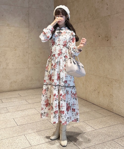apres jour」 長袖ワンピース X-LARGE ホワイト系その他2 レディース 