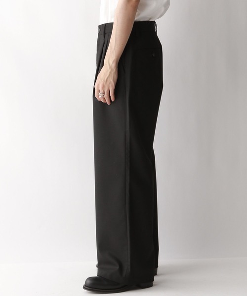 【レア】Ralph Lauren 黒 バギー ストレート ワイドスラックス レア】Ralph Lauren 黒 バギー ストレート ワイドスラックス