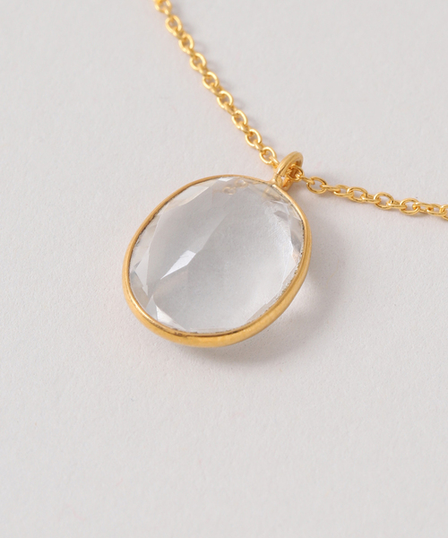 ODUL SLOBE別注 ストーンネックレス グリーンアメジスト　silver odul ネックレス ODUL SLOBE別注 ストーンネックレス レディース
