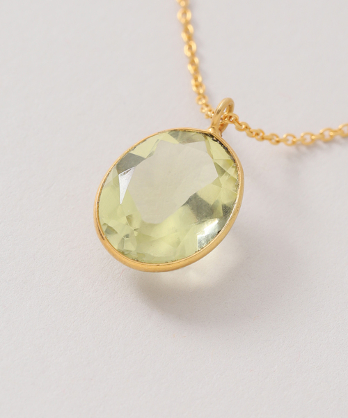 ODUL SLOBE別注 ストーンネックレス グリーンアメジスト　silver odul ネックレス ODUL SLOBE別注 ストーンネックレス レディース