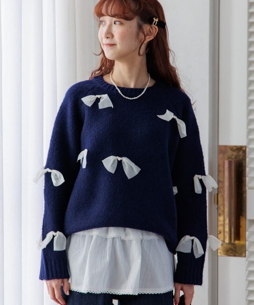 ニット セーター エアリーリボンニット レディース flower（ファッション） ニット セーター エアリーリボンニット