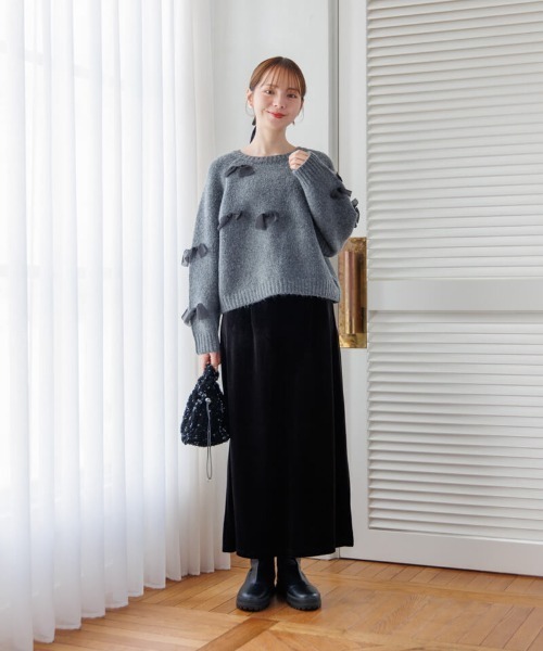 ニット セーター エアリーリボンニット レディース flower（ファッション） ニット セーター エアリーリボンニット