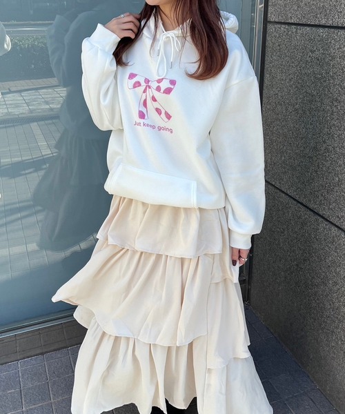 新品♡リボン付きパーカー パーカー リボン×レッドリボンパーカー レディース : ZOZOTOWN Yahoo