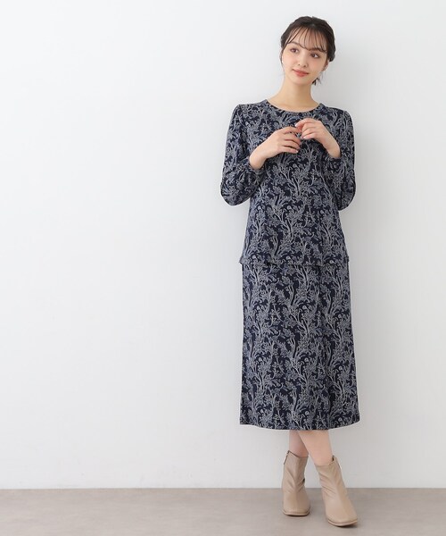 tシャツ 「ジャージ素材／洗える／同柄アイテムあり」ナンテール柄 プルオーバー レディース TIGORA ティゴラ iCOOL アイクール 涼感ウェア レディース 長袖