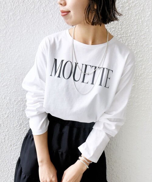 SHIPS for women / シップスウィメン 〈洗濯機可能〉プラチナヴェール 長袖 ロゴ TEE SHIPS tシャツ 「洗濯機可能」プラチナヴェール 長袖 ロゴ TEE