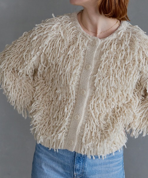 「meilmada」 ニットカーディガン FREE アイボリー レディース_画像4