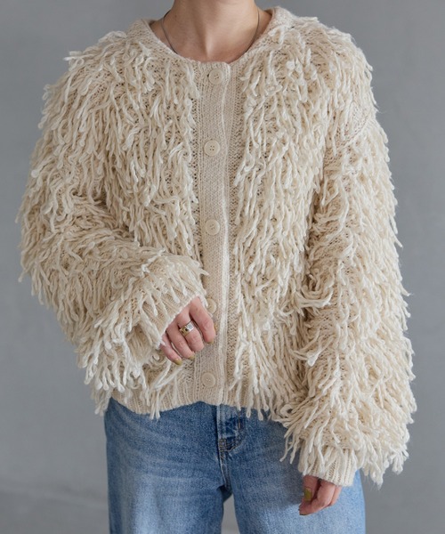 「meilmada」 ニットカーディガン FREE アイボリー レディース_画像7