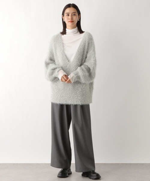 「LEPSIM」 Vネックニット FREE チャコールグレー レディース_画像2