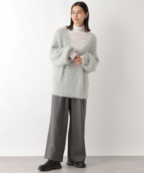 「LEPSIM」 Vネックニット FREE チャコールグレー レディース_画像3