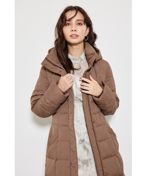 rienda シャーリングゴムベルト付きシェイプダウンコート Sサイズ