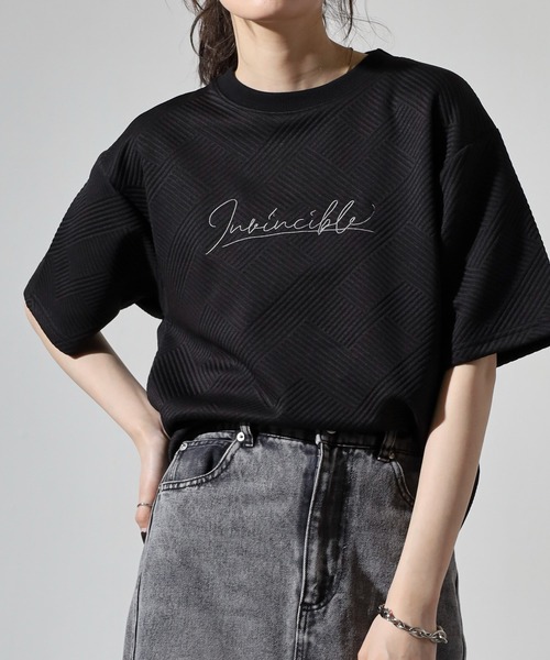 in the attic（インジアティック） tシャツ カットジャガード＆バック