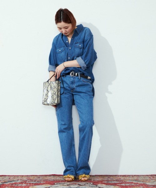 LEE 売れ筋商品|||リー シャツ トップス レディース Denim shirts Blue Lee ブラウス シャツ Lee/リー ルーズデニムワークシャツ