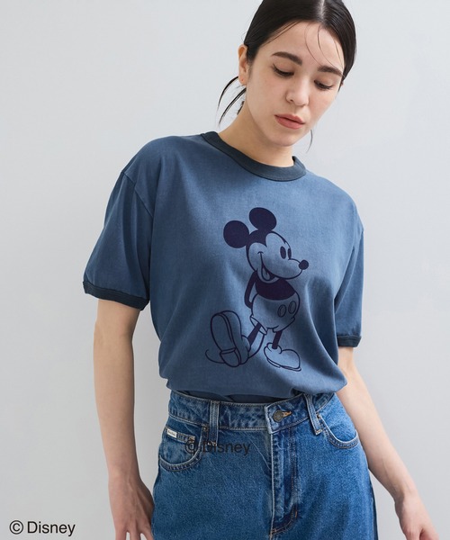 tシャツ 「GOOD ROCK SPEED」Mickey Mouse/リンガーTシャツ レディース