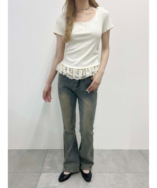 レースドッキングトップス レースドッキングラインクロップドトップス – Darich (ダーリッチ)