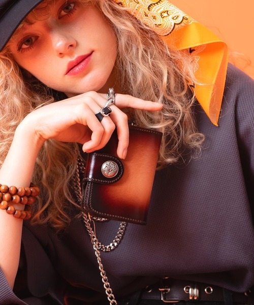 ankoROCK 財布 an meets zakka ネイティブ刻印コンチョフラップ