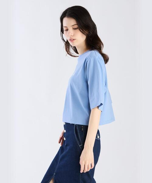 agnes b. tシャツ ロゴ コットン 五分袖 Tシャツ ”Yoko