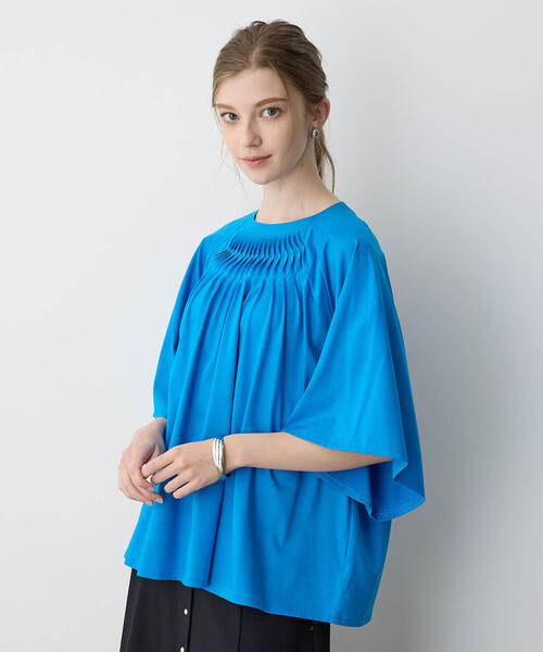 tシャツ 袖タックプルオーバー レディース LE SOUK HOLIDAY tシャツ 2025年春夏「接触冷感」EASY ELEGANCE