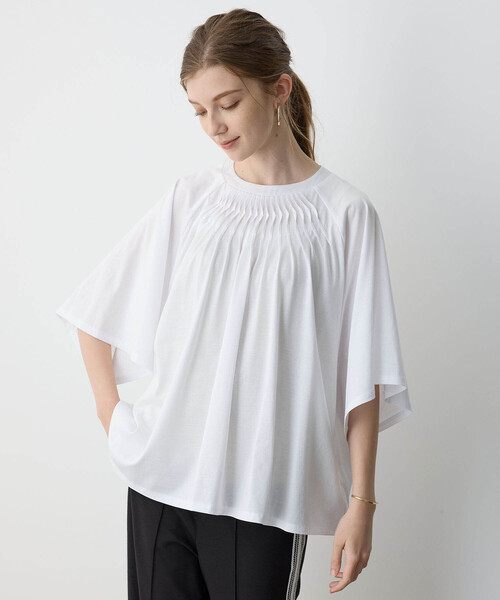 tシャツ 2025年春夏「接触冷感」EASY ELEGANCEランタンスリーブプルオーバー「人気のため新色追加！」 レディース セール】2025年春夏【接触冷感】EASY ELEGANCEランタンスリーブ