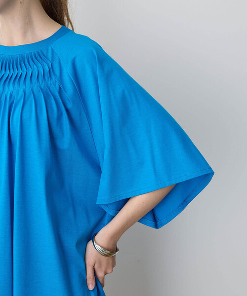 tシャツ 袖タックプルオーバー レディース LE SOUK HOLIDAY tシャツ 2025年春夏「接触冷感」EASY ELEGANCE
