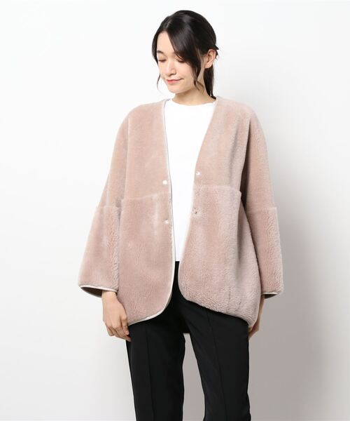 ELENDEEKエレンディーク ノーカラージャケット ベージュ ELENDEEK（エレンディーク） ノーカラージャケット FREE ベージュ