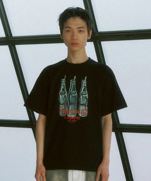 tシャツ A'GEM/9 × .kom 「ROMANTIC CROWN/ロマンティック クラウン」Glass Drawing T-Shirt/グラスド