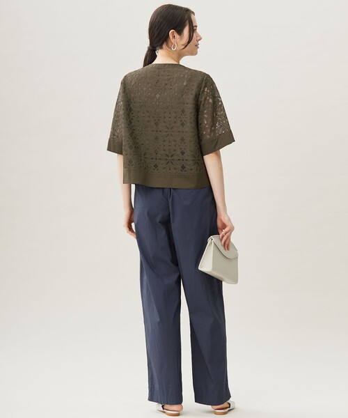 自由区【今季新作】フラワータイルレースブラウス 自由区（ジユウク） ブラウス シャツ フラワータイルレース ブラウス