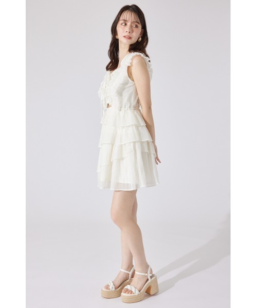 rienda ワンピース ティアードフリルミニワンピース 夏服