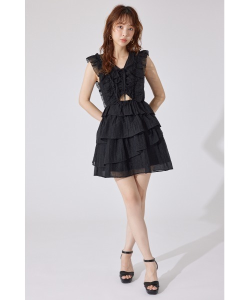 ティアードフリルミニワンピース 夏服 定価11,000円 rienda ワンピース ティアードフリルミニワンピース 夏服
