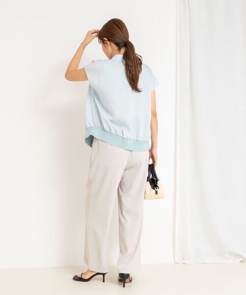 【NOLLEY'S】カフス裾リブシフォンシャツ Nolley's』カフス裾リブシフォンブラウス | petitluxe